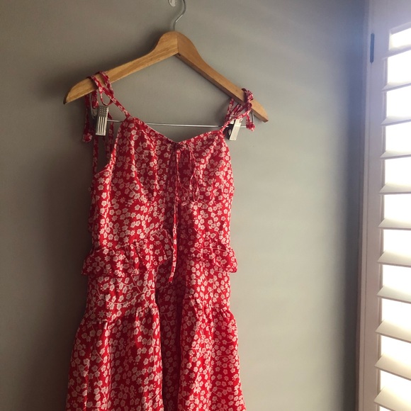 Red floral sun dress - Picture 2 of 2